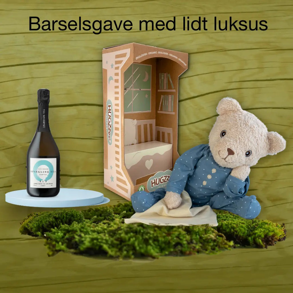 Barselsgave med lidt luksus (bamse + Sparkling Tea)